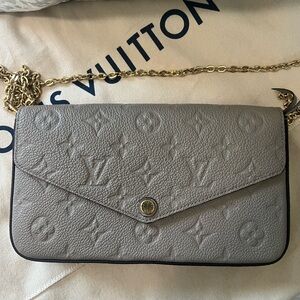 ❌SOLD❌LOUIS VUITTON Empreinte Pochette Felicie Chain Wallet Tourterelle